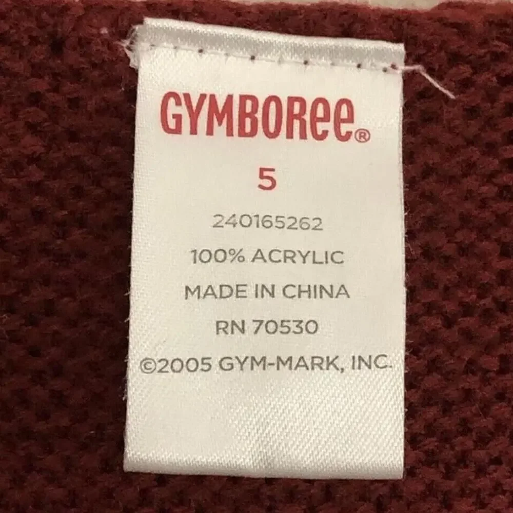 Gymboree Size 5 Small Red Knit Cardigan w Buttons Pretty Decorative Collar
